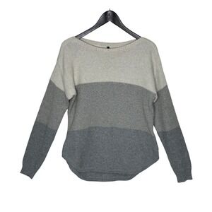 Kuhl Bella Striped Sweater Merino Wool Blend Neutral Colors Tight Knit Size Med